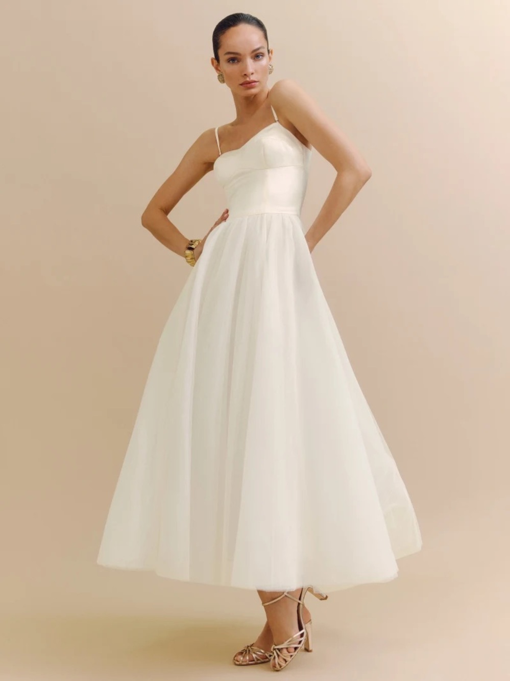 Reformation Strapless Ivory Tulle Gown - Picture 5 of 5